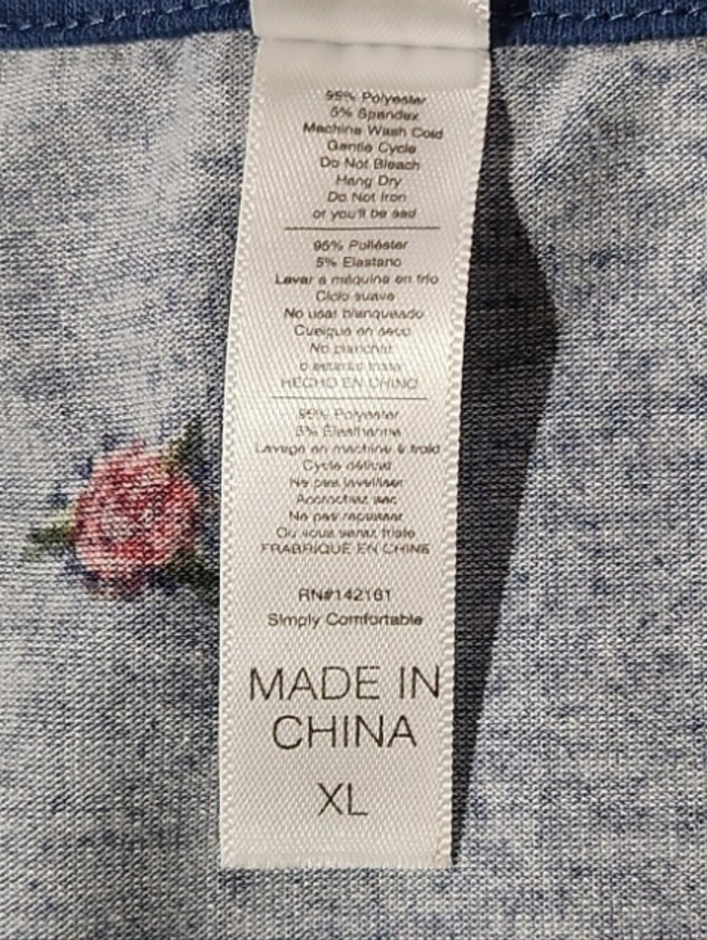 LuLaRoe Blue Tossed Tea Rose Floral Christy T (XL) - Picture 13 of 13